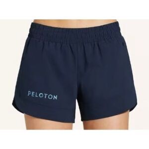PELOTON Women's Navy Lined Polyester Spandex Gym Running Shorts Size 1X